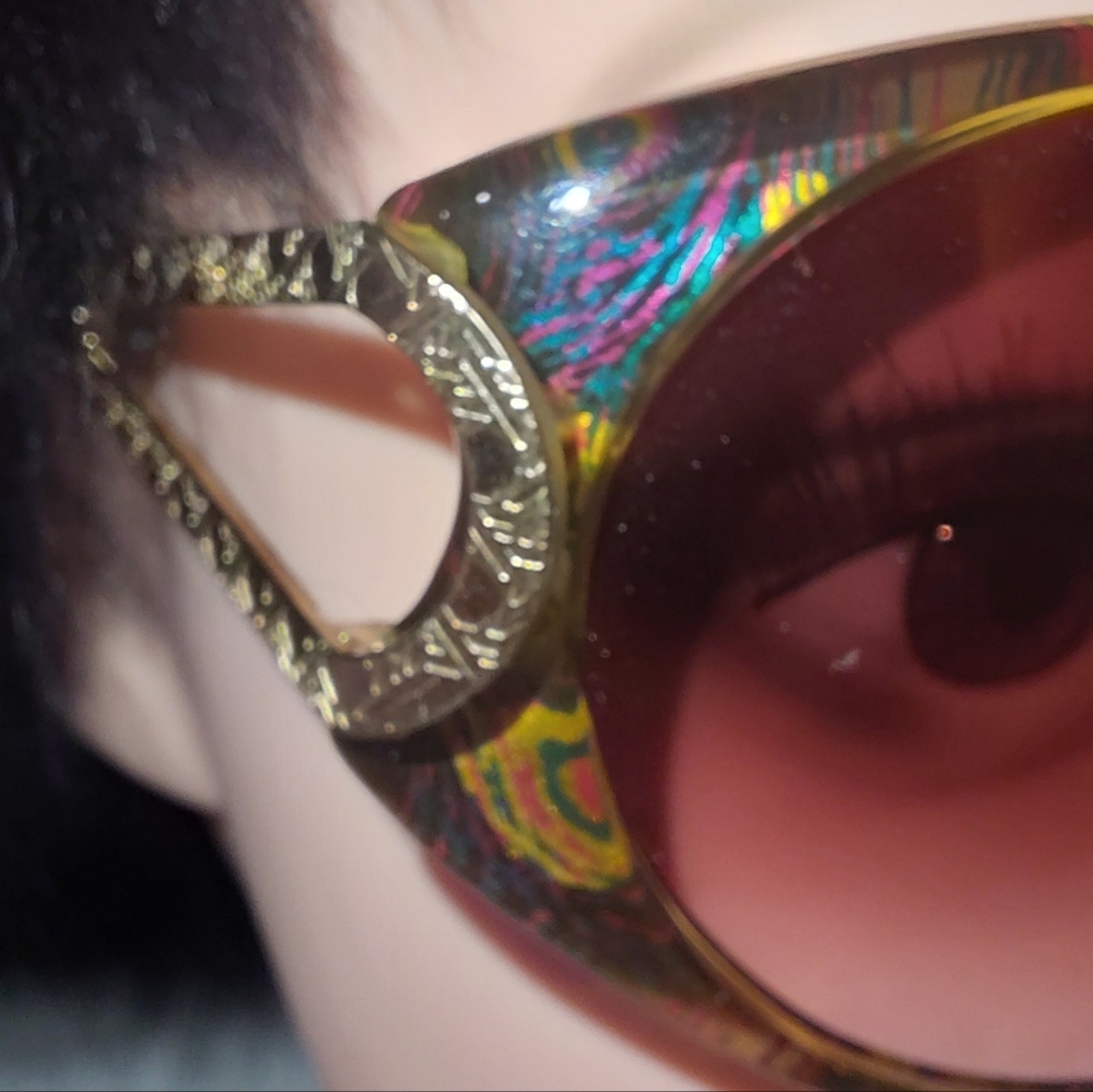 Christian Dior CD Vtg Multi Colored Cat-eye Sunglasses - Picture 5 of 7